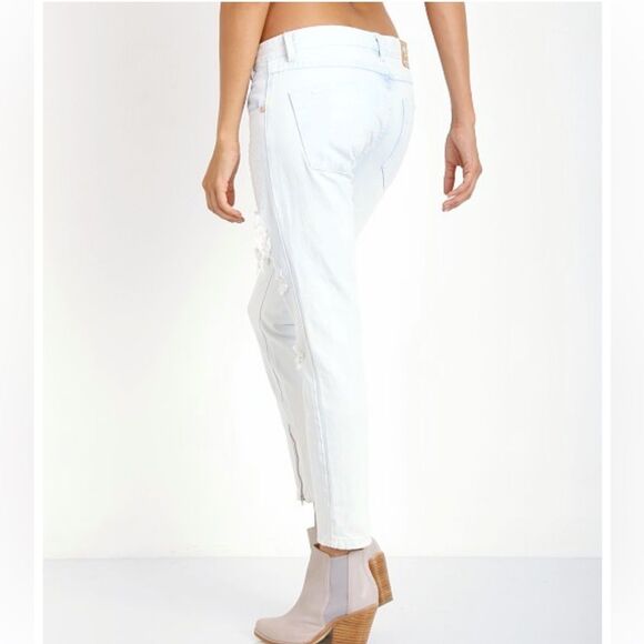 One Teaspoon Distressed Cream Denim Ankle Jeans Pants(Size 26) - Picture 2 of 9